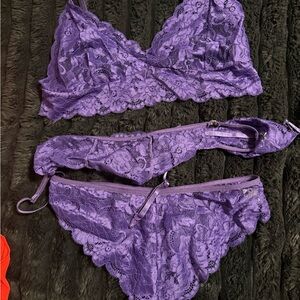 Purple Lace Bralette & Panty Set